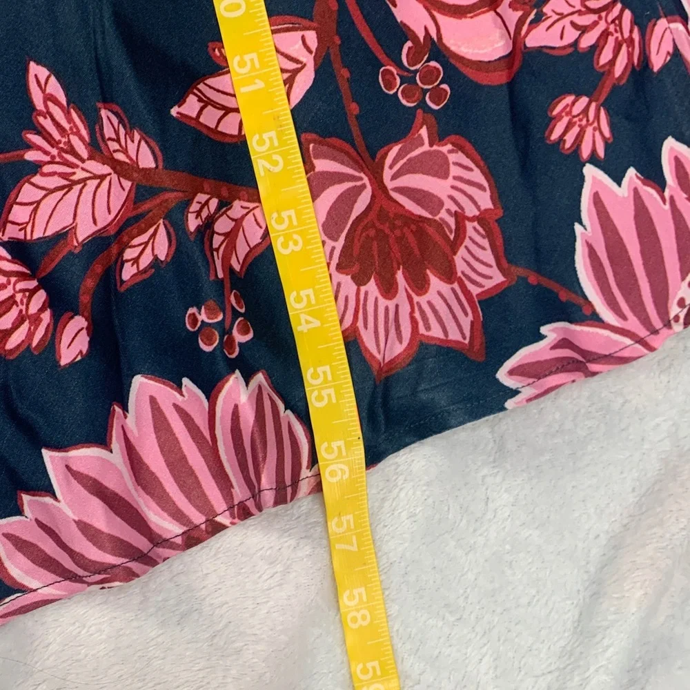 Farm Rio size medium new Blue flower delicacy Paisley slip dress floral pink - Picture 11 of 12